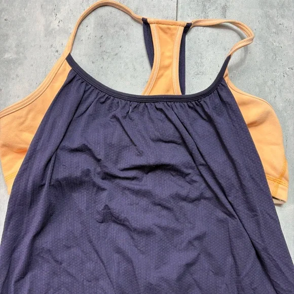 Lululemon‎ No Limits Tank Sports Bra Purple / Orange Athletic Top Womens Size 10 - Picture 2 of 6